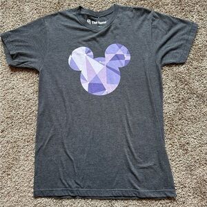 The Home T Mickey Mouse grey and purple geometric print tee Medium